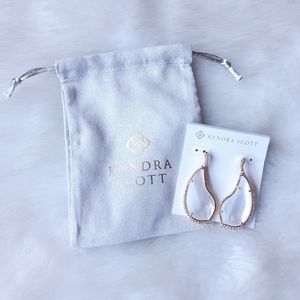 Kendra Scott Tulip Rose Gold Drop Earrings Ivory Pearl